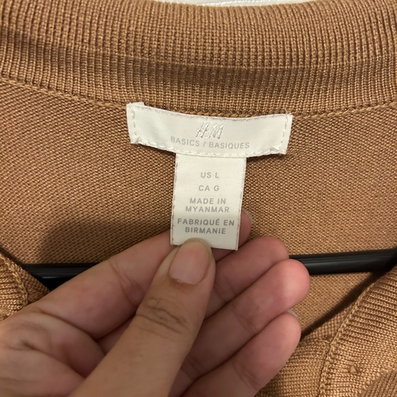 Hm beige brown long sleeve sweater size large - Picture 6 of 7